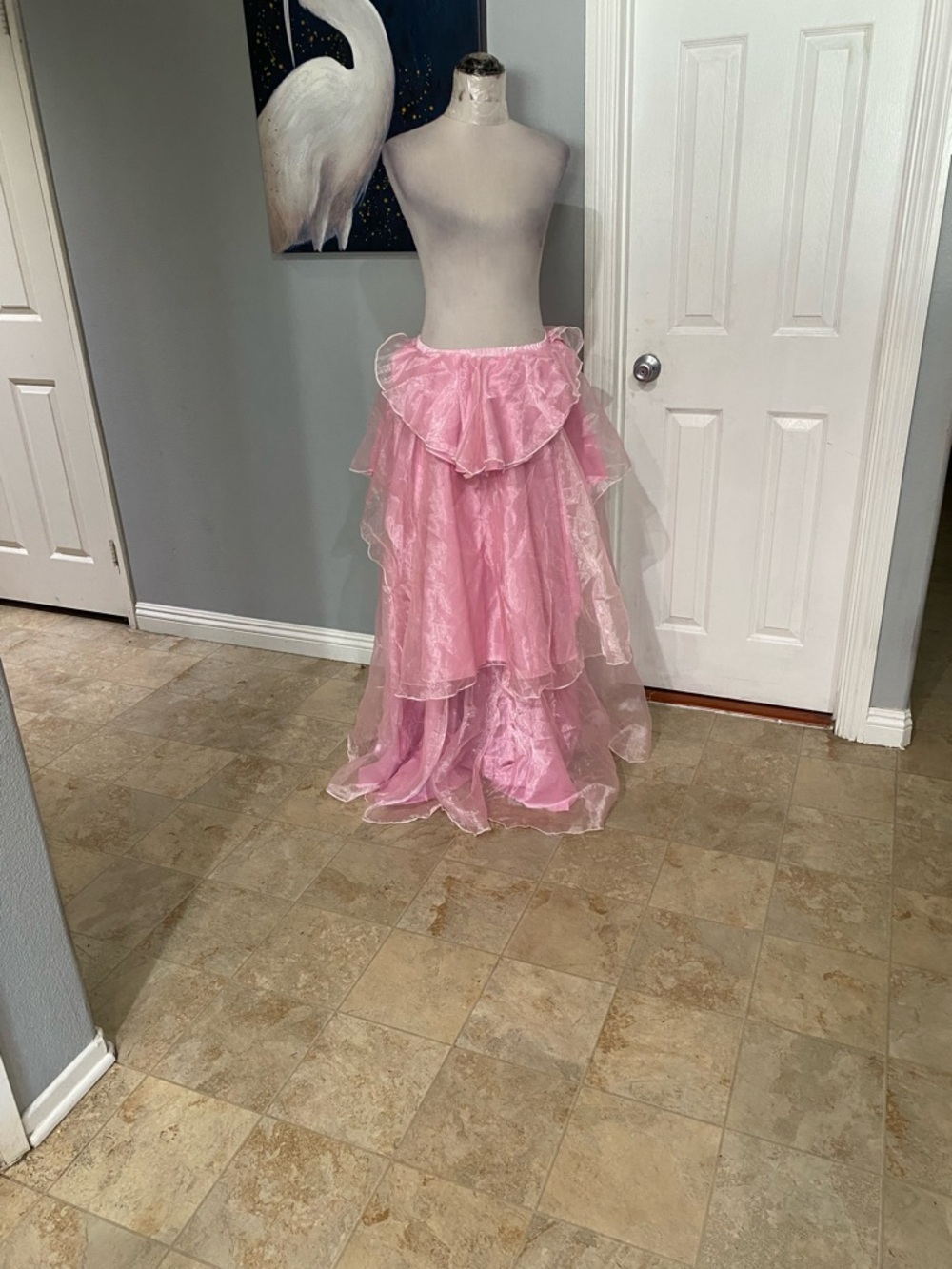 New Women Small Waistline 25-27 in.layered pink skirt,Glinda the Good witch